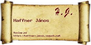 Haffner János névjegykártya