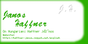 janos haffner business card